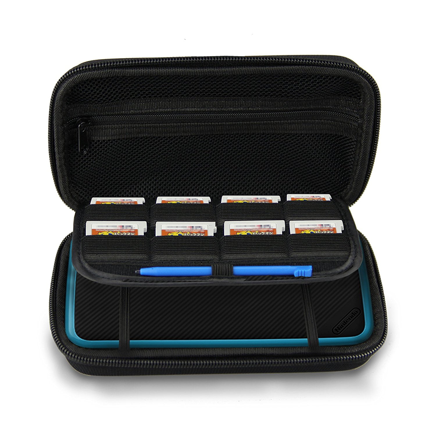 Hard EVA Carrying Case with 8 Game Cartridge Holders for Nintendo 2DS