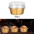 thumbnail image 4 of Muffin Cups Macarena 50 pcs Papel de aluminio reciclado Horno Microondas Gold Wrappers Contenedores para Snacks Creme, 4 of 8
