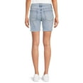 thumbnail image 5 of No Boundaries Juniors Frayed Hem Denim Bermuda Shorts, 5 of 5