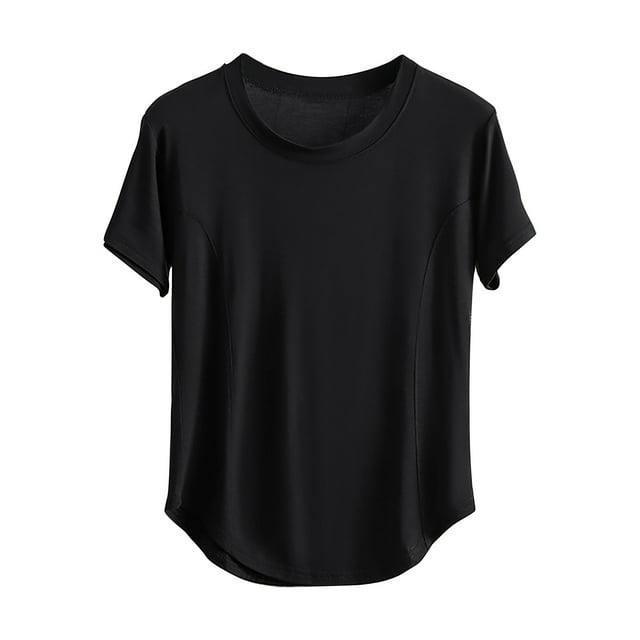 Yuyuzo Hauts de Pyjama pour Femmes Décontractés d'Été à Manches Courtes sous-Maillots Basiques à Col Rond T-Shirts de Nuit