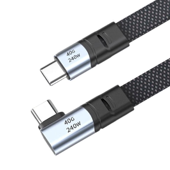 USB C to USB C Angled Cable, 240W 90 Degree Type C Charging Cord Data Cable for Smartphone Laptop