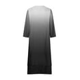 thumbnail image 5 of TAGOLD Womens Summer Dress Clearance,Plus Size Casual Dress for Womens,Women Casual Loose Printed Irregular Buttoned Hem V-Neck 3/4 Sleeve Dresses, 5 of 5
