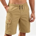 thumbnail image 5 of FRSASU Men's Stretch Cargo Shorts Quick Dry Lightweight Drawstring Elastic Waist Hiking Shorts with Multi Pockets Khaki, 5 of 5