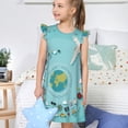 thumbnail image 4 of Fotbe Travelling on Airplane Vestido de Dormir para Niñas de 3 a 10 Años, Mangas Cortas, Estilo Princesa, Pijama Camisón con Mangas Voladas-Small, 4 of 6