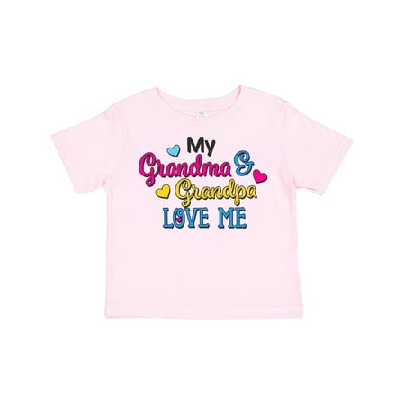 

Inktastic My Grandma and Grandpa Love Me with Hearts Gift Toddler Boy or Toddler Girl T-Shirt