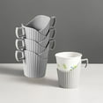 thumbnail image 2 of geerera 6pcs Disposable Paper Cup Holders with Handle, Anti-Scald Drink Cup Carrier, Paper Coffee Cup Sleeves, for Hot Cold Drinks,Office & Home Use, 2 of 7