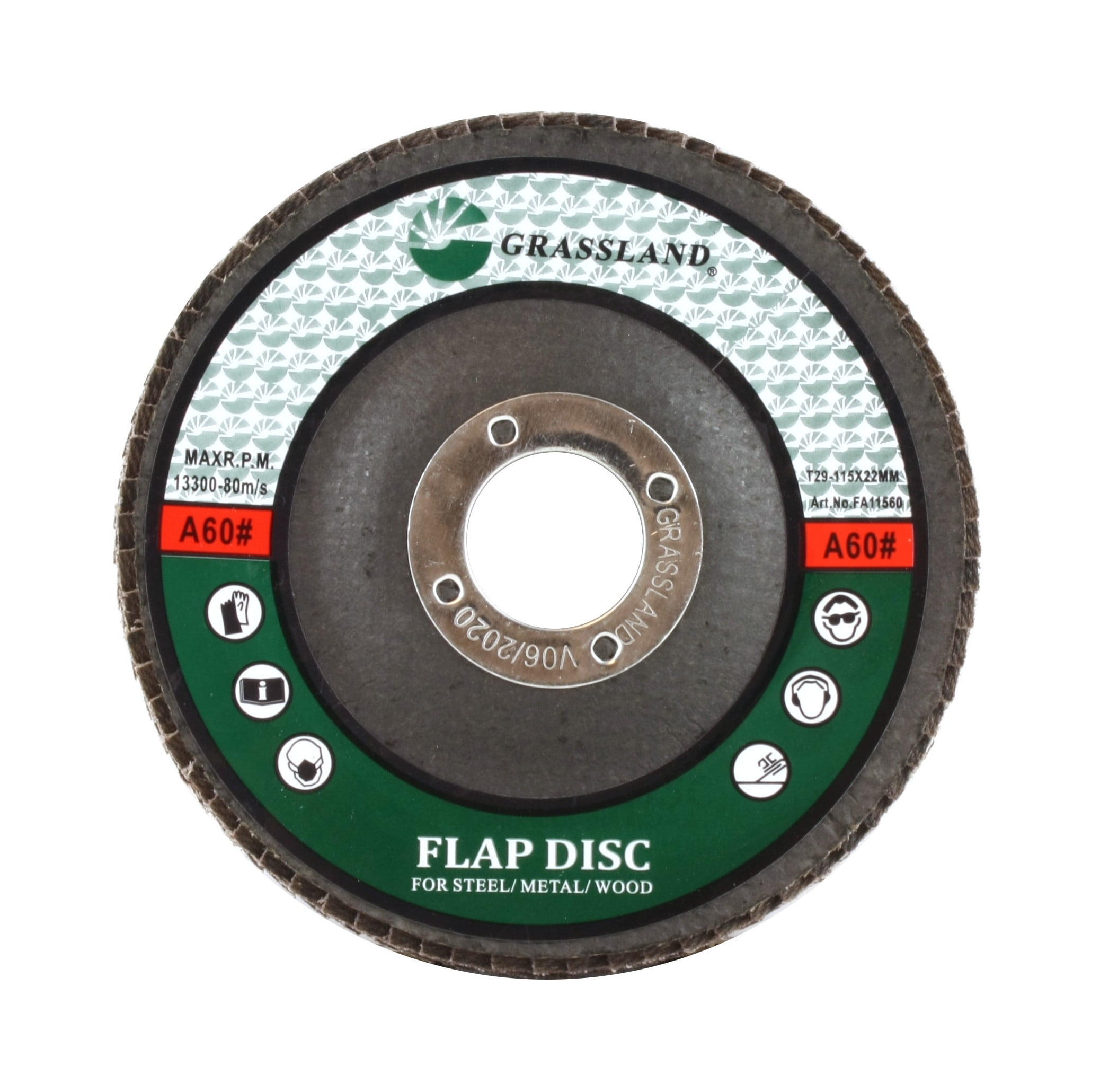 Sanding Disc, Aluminum Oxide Flap Disc, Grinding Wheel 41/2" x 7/8" 60