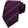 thumbnail image 1 of ORUYROP Cravate Formelle en Soie Jacquard Bleu Gris à Rayures Classiques pour Hommes, 1 of 2
