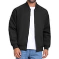 thumbnail image 1 of Chaqueta Bomber INSPIRE CHIC para hombres, abrigo de otoño, cierre completo, puños acanalados, chaqueta de béisbol XL negra, 1 of 6