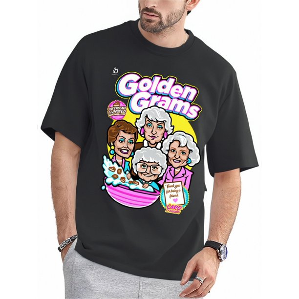 Golden Grams, Casual Unisex Short Sleeve Tee Tops, Youth & Adult Black T Shirt, Halloween Gift, Christmas Gift