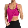 thumbnail image 3 of XINQIHANG Ribbed Workout Tank Tops for Women with Built in Bra Tight Racerback Scoop Neck Athletic Top, 3 of 7
