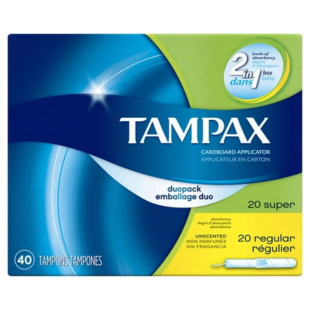 tampons duopack cardboard unscented tampax count regular super
