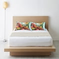 thumbnail image 6 of Yayeee Pillowcase Standard Size Set of 2 Satin Wrinkle Resistant Pillow Case, Orange Floral Tomatoes, 6 of 7