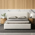 thumbnail image 3 of Omax Decor Chloe Upholstered Platform Queen Bed in White Boucle Fabric, 3 of 9