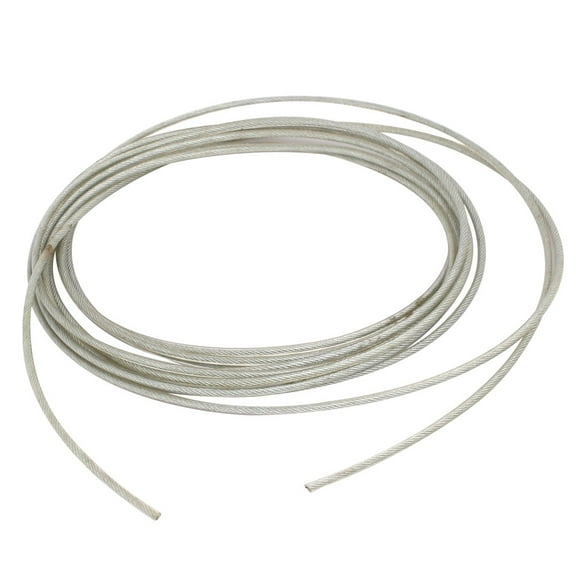 Unique Bargains 16.4ft Length 3mm Diameter Plastic Coated Flexible Steel Wire Cable Rope