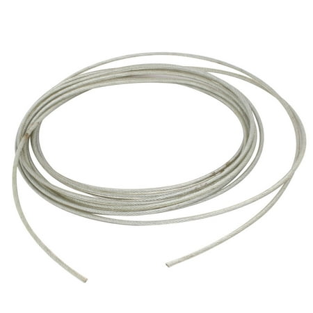 Plastic Coated Wire Rope - 16.4ft Length 3mm Diameter Plastic Coated Flexible Steel Wire Cable Rope