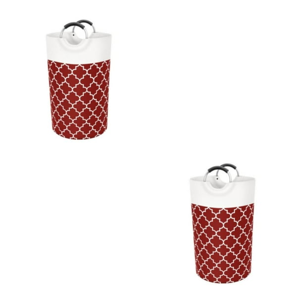 Cesto de ropa sucia Billuyoard 90L plegable impermeable Rojo/Impreso mango de aluminio/82l 2Conjunto