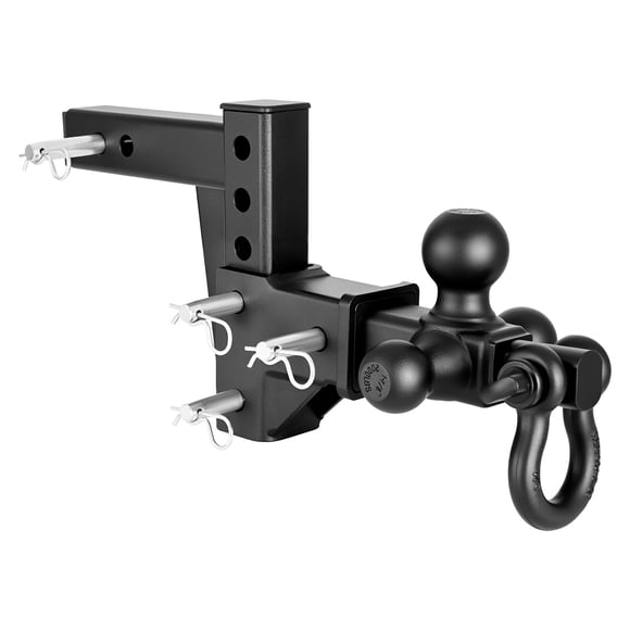 VEVOR Trailer Hitch Tri Ball Mount with D Shackle, Fit 2 Inch Receiver, 1-7/8 Inch, 2 Inch and 2-5/16 Inch Balls, 10000 lbs GTW, 6 Inch Drop