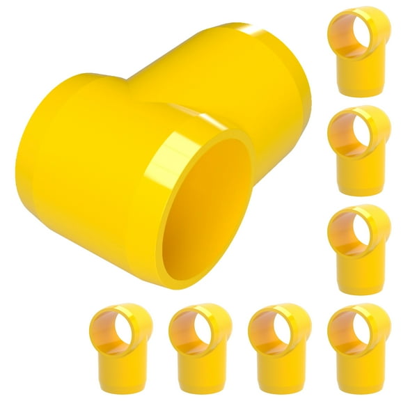 FORMUFIT PVC Fitting, Slip Slip Tee Hinge, Furniture Grade, 3/4” Size, Yellow, 8-Pack (F034STE-YE-8)
