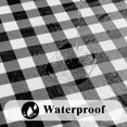 thumbnail image 4 of Lunfar Rectangular Tablecloth Gingham Black and White Plastic Tablecloth with Elastic Edges Flannel Waterproof Table Protector for Dining Room Garden Party Wedding or Home, 4 of 5