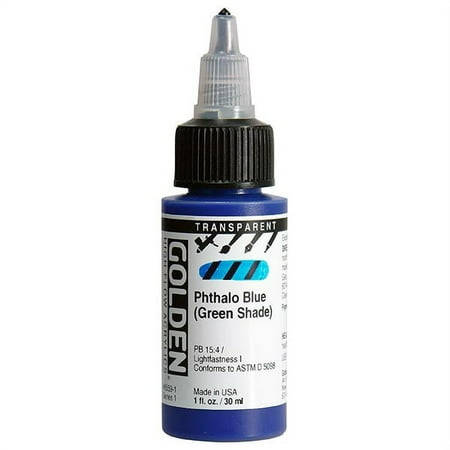 UPC: 0738797855915 | Golden High Flow Acrylic 1oz Transparent Phthalo Blue (Green Shade)