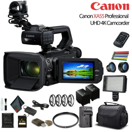 Canon XA55 Professional UHD 4K Camcorder W/ Extra Battery - Advanced (Best Professional Camcorder 2019)