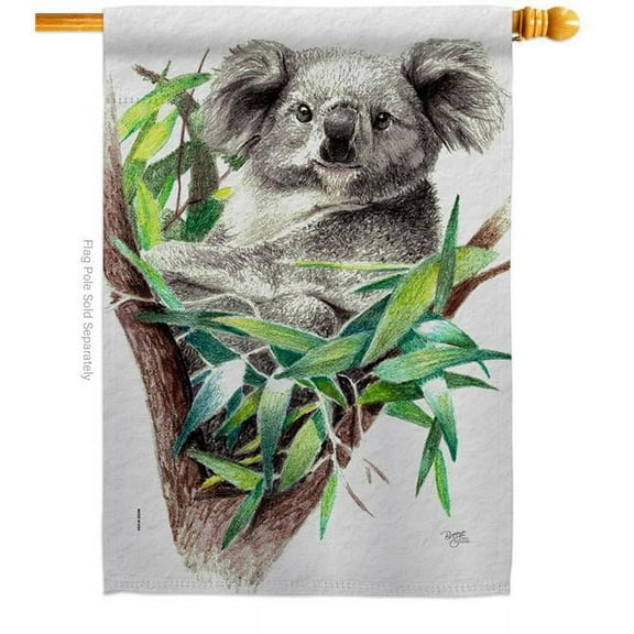 Breeze Decor H110275-BO Koala Animals Wildlife 28 x 40 in. Double-Sided Decorative Vertical House Flags for Decoration Banner Garden Yard Gift