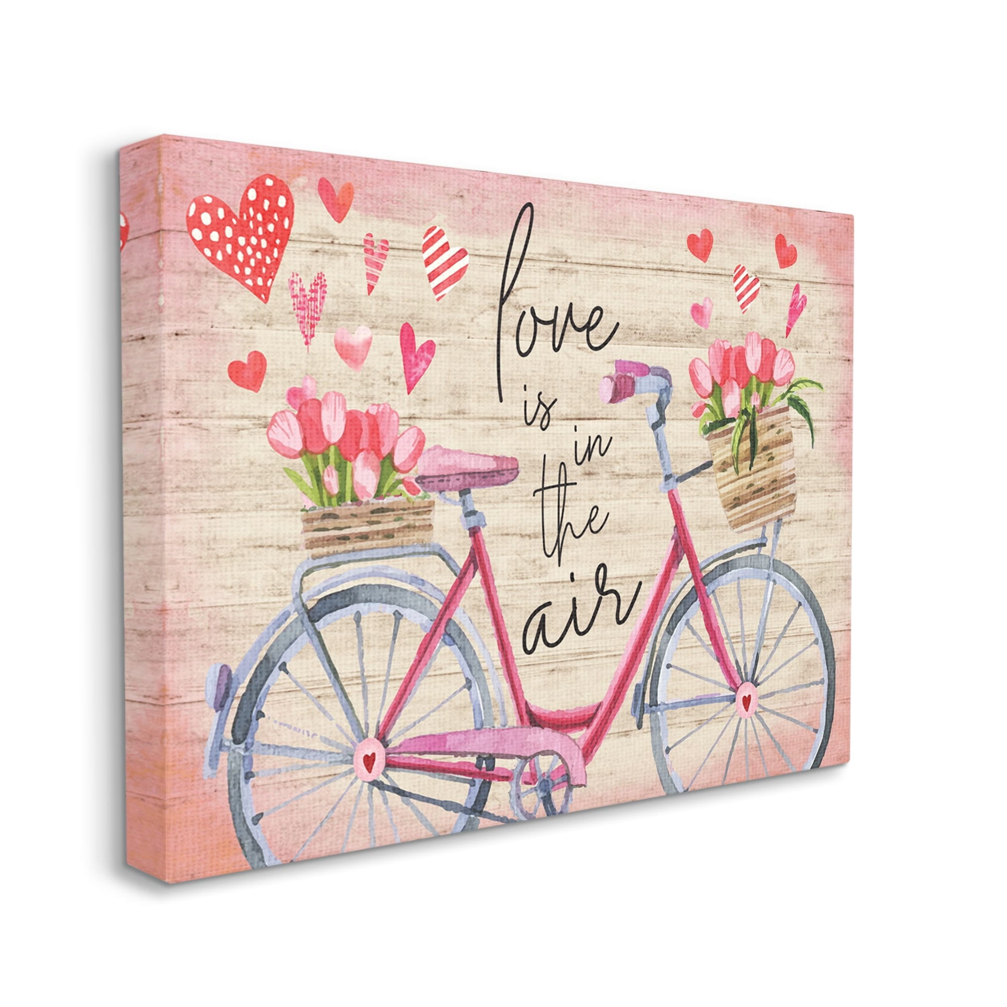 Stupell Love In The Air Tulip Bike Basket Holiday Painting Gallery Wrapped Canvas Print Wall Art
