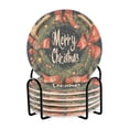 thumbnail image 2 of BZSMCE 6Pcs Drink Coasters With Holder 3.94Inch Design Christmas Pattern Creative Coil Coaster Coasters Colors Absorbent Coasters for Drinks Coasters Set Thicken Heat for Home Table, 2 of 7