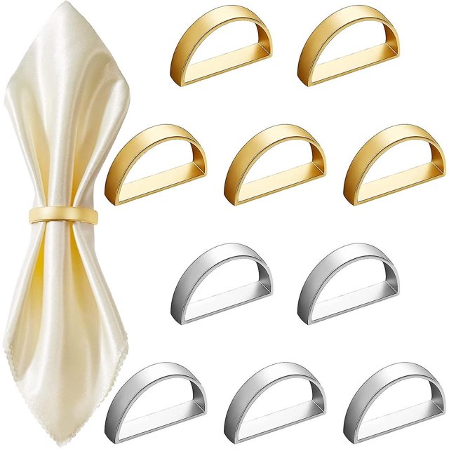 Stainless Steel Napkin Rings Metal Napkin Ring Holders Modern Ring Holder Serviette Buckles Metallic Adornment For Table Settings Kitchen Dinner Party