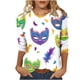 thumbnail image 3 of TaTaai Carnival Women's Casual Print Round Neck 3/4 Sleeve T-Shirt Loose Top Gift, 3 of 5