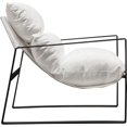 thumbnail image 3 of 27 Inch Modern Accent Chair Crisp White Soft Linen Fabric Sling Chair, 3 of 4