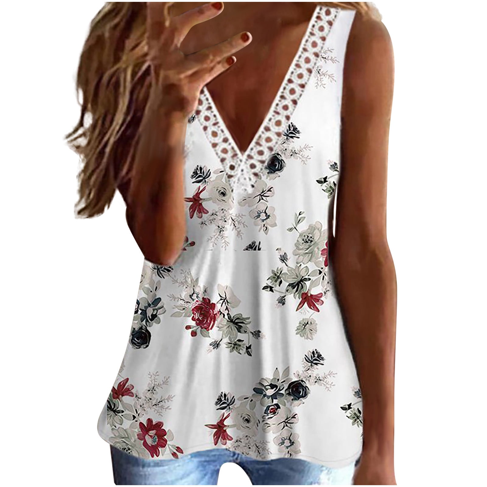 Baiggooswt 2019 Summer New Women Solid Sleeveless Fashion Top V-Neck Vest Tank Shirt Blouse Tops 