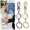 thumbnail image 4 of 3Pcs Badge Reel Key Ring Retractable Heavy Duty Portable ID Card Keys Anti-lost Metal Backpack Hanging Keychain Easy Pull Buckle, 4 of 6