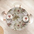 thumbnail image 4 of Ambesonne Floral Vintage Fitted Round Tablecloth, Nostalgic Love Bloom, 56"- 60" Diameter, Beige Multicolor, 4 of 5