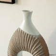 thumbnail image 6 of 19-Inch White and Gold Farmhouse Vase - Decorative Piece for Boho Kitchen, Bedroom Table, Home Office, Living Room or Shelf Decor - Large Vase for Console, Coffee Table, and Entryway Centerpieces, 6 of 8