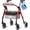 Red, variant on VOCIC Z12 Foldable Rollator Walker for Seniors & Adults - Ultra Light, Adjustable Height with Ergo Seat & Backrest-Black