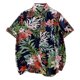 thumbnail image 1 of Camisas De Vestir Para Hombre Camisas florales hawaianas para hombre, camisas de algodón con botones para vacaciones tropicales en la playa con bolsillo (Navy, 3XL), 1 of 6