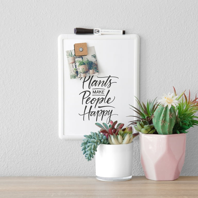 U Brands 8.5" x 11" Contempo Magnetic Dry Erase Whiteboard, White Frame