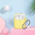 thumbnail image 3 of AirPods Case Cover , Soft Silicone Protective Cover with Keychain for Women Men Compatible with Apple AirPods 2nd 1st Generation Charging Case, Front LED Visible-Yellow, 3 of 5