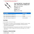 thumbnail image 2 of Front Axle Shaft Set - Compatible with 2002 - 2006 Chevy Trailblazer EXT 2003 2004 2005, 2 of 2