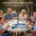 thumbnail image 3 of Round Outdoor Tablecloth with Umbrella Hole and Zipper, Navy Blue Shell Coastal Tablecloth with Elastic Waterproof, Starfish Coral Summer Beach Nautical Patio Table Covers for 36" - 44" Pool Tables, 3 of 9