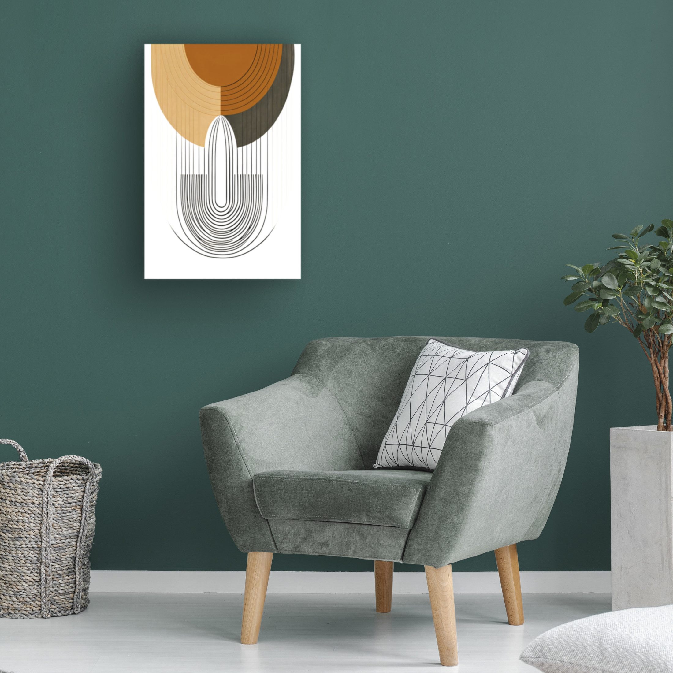 Canvas Wall Art - Ray Heere 'Mid Century Abstract Painting 27' Wall Art for Living Room, Bedroom, or Office Décor by Trademark Fine Art - 16 x 24 Inches