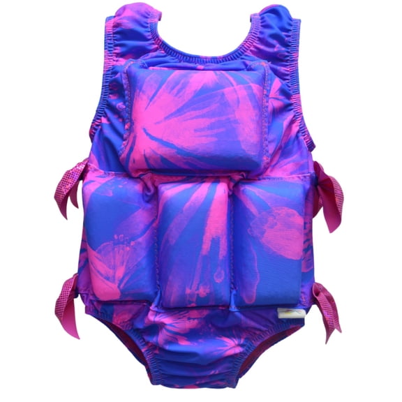 My Pool Pal Girl's Swimwear Flotation Life Vest Swimsuit - 79303 (Floral Exposure, Small (30-40 lbs))