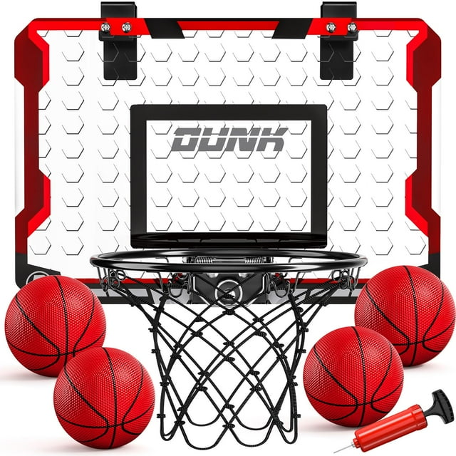 Canasta de baloncesto TEMI Indoor con 4 pelotas para niños y adultos