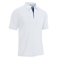 thumbnail image 5 of LTTVQM Mens Polo Shirts Short Sleeve Basic 3 Buttons Golf Shirt Soft Breathable T-Shirt Performance Business Clothing White 3XL, 5 of 8