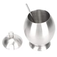 thumbnail image 4 of Condiment Pot, Egg Shaped Wide Mouth Design Sugar Jar Polished Look With Spoon For Kitchen, 4 of 8