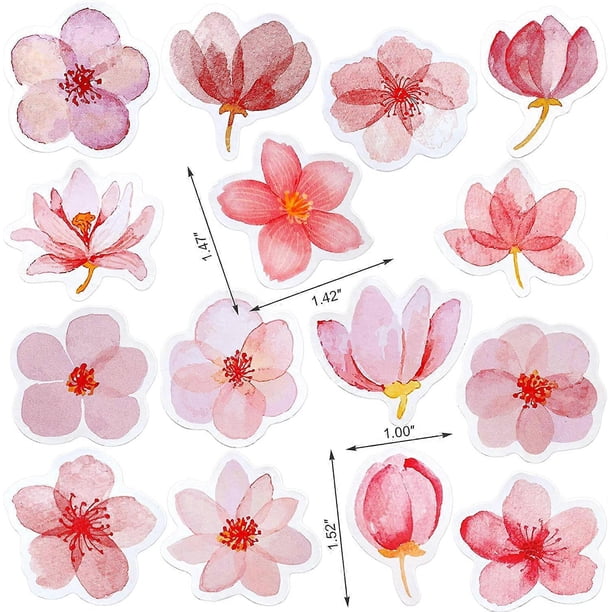 225 PCS Sakura Scrapbook Stickers, Mini Size Cherry Blossom DIY Decoration Stickers for Scrapbooking, Notebooks, Laptop, Travel Case, Calendars (5 Box