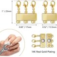 thumbnail image 3 of Necklace Clasps, 2PCS Brass 14k Gold Plated Gold Multi Necklace Layering Clasps Magnetic Layer Clasps, 3 of 5