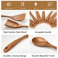 thumbnail image 6 of GPED Wooden Spoons for Cooking, 10 PCS Teak Wood Cooking Utensil Set, Wooden Kitchen Utensils for Nonstick Pans & Cookware, Spoons and Spatula Set, Sturdy, Lightweight & Heat Resistant, 6 of 7